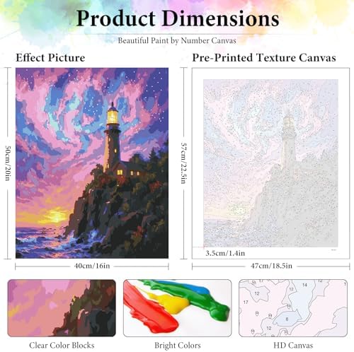 Dawnsphere Aurora Paint by Numbers Kit for Adults Without Frame 16x20 in