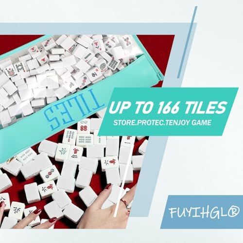 Empty American Mahjong Tiles Bag with Zipper - Up to 160 Tiles