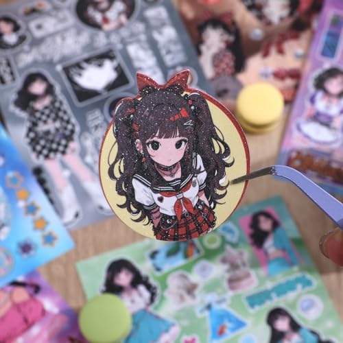 Girl's Japanese Retro Sticker Book, Anime Showa Girl Theme - 650+ Cute Old Showa Style Comics Stickers, for DIY Scrapbooking Journaling Handbook Decoration