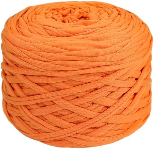 400g T-Shirt Yarn, 130 Yards Elastic Fabric Crochet DIY Orange