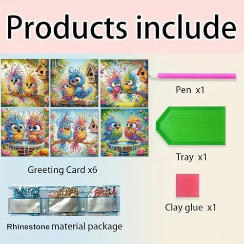 DDGYP 6 PCS Paper Folding DIY Diamond Art Greeting Cards Kit with Envelopes