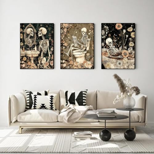 3 Pack Skull Diamond Art Kits for Adult Diamond Painting Kit for Beginner