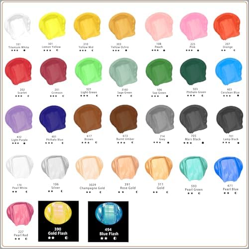 Artecho Pearl Green Acrylic Paint 120ml /4.05oz /4.05oz Tube | Semi Glossy Finish, High Pigment Rich Color Craft Paint for Canvas, Rocks, Wood, Fabric, Ceramic, Non-Toxic