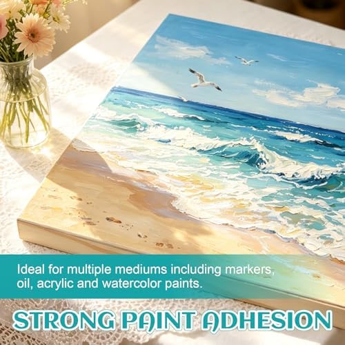 ESRICH 8x8 Inch Wood Panels, 2 Pack Square Craft Wood Canvas Boards, Blank Unfinished Wooden Art Board for DIY Art Creations Such as Painting, Acrylic Pouring, Resin, Burning, Collage, etc.