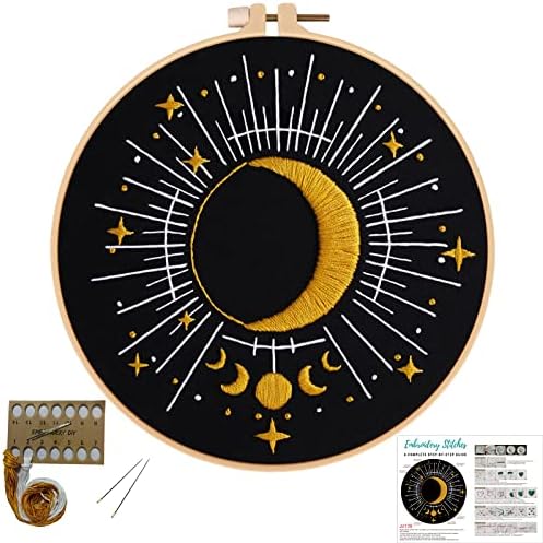 Louise Maelys Tarot Moon Embroidery Kit for Beginners Starry DIY Set