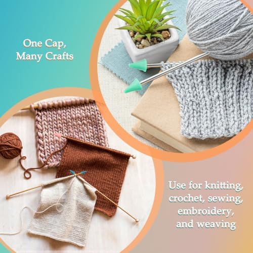 LNAUJS 40 Pcs Knitting Needle Stoppers, 4 Colors 2 Sizes Soft Rubber Point Protectors