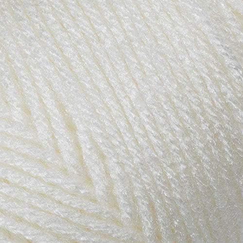 Craft County Size 4 (Medium) 100% Acrylic Fiber Yarn – Variety of Color and Pattern Options – for Crochet, Knitting, and Weaving (Soft White)