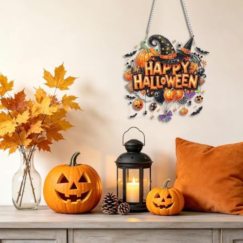 Halloween Diamond Art Hanging Kit for Adult, Diamond Art Painting 8x8inch
