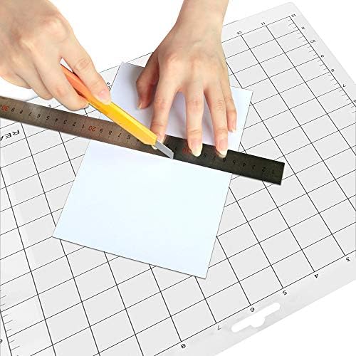 REALIKE 12x12 Cutting Mat Compatible with Cricut Maker 3/Maker 4/Maker/Explore 3/4/Air 2/Air/One(Standardgrip 3 Mats), Gridded Adhesive Non-Slip Cut Mat Replacement Accessories Set for Craft Vinyl