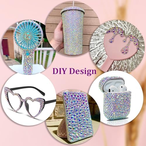 30000Pcs AB Rhinestones for Bedazzling with B7000 Jewelry Glue, Bedazzler Kit Bulk Flatback Gems, Resin Rhinestones for Crafting Crafts Clothing Shoes Fabric Nail Art Assorted Size 2/3/4/5/6mm