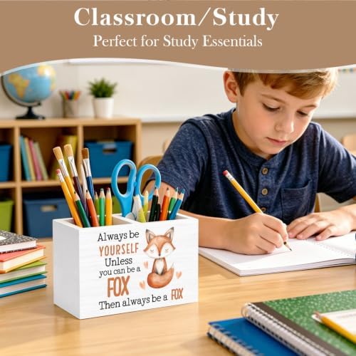 Fox Inspirational Pen Holder Desk Organizer