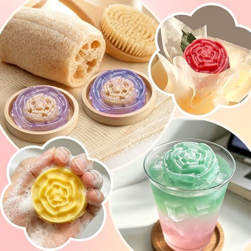 Rose Soap Molds, Set of 2 Small Rose Flower Soap Molds Making