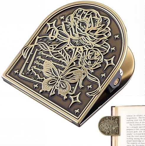 CRASPIRE Travelers Note Book Clip Alloy Vintage Flower Butterfly Theme Metal Antique Bronze Decorative Journal Page Binder Clips for TN Travelers Art Journaling Reading Decoration Accessories