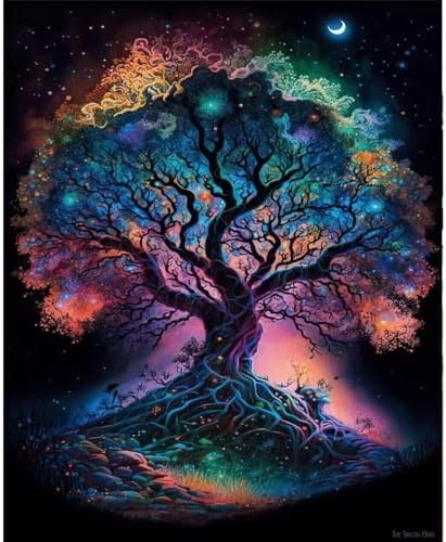 Artunion Tree of Life Paint by Numbers for Adults Beginner, LandscapePaint by Number Kits,DIY Oil Painting by Number Kits on Canvas Arts Craft for Home Wall Decor 16x20 Inch