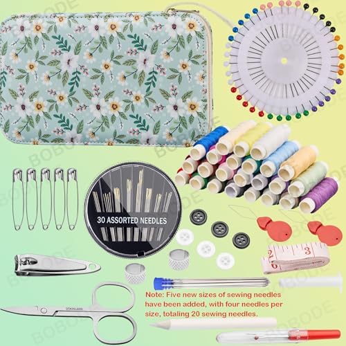 Bobode Travel Cute Hand Sewing Kit with 130PCS Sewing Accessories