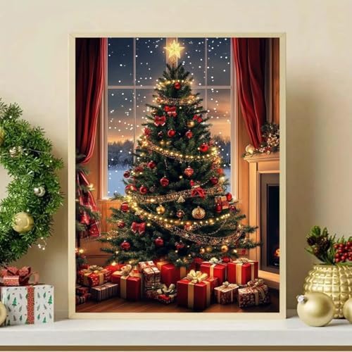 ijbnhd Christmas Tree Diamond Art Kit for Adults 12x16inch