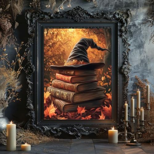 Witch's Hat Paint by Numbers for Adults - Paint by Number Books on Canvas