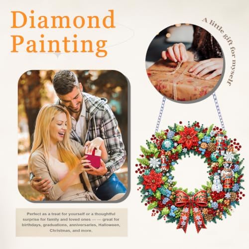 VeGuude Christmas Diamond Art Kits for Adults, DIY Acrylic Hanging Ornament