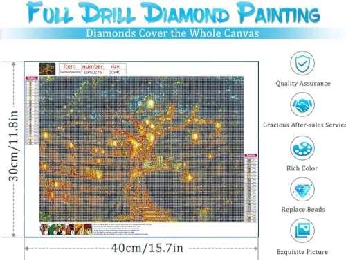 ARPADAMO Diamond Art Kits for Adults,5D Tree of Life Diamond Painting DIY Book Diamond Art Diamond Painting Kits for Adult,Round Full Drill Diamonds, Diamond Art Kits for Home Decor-12x16inch