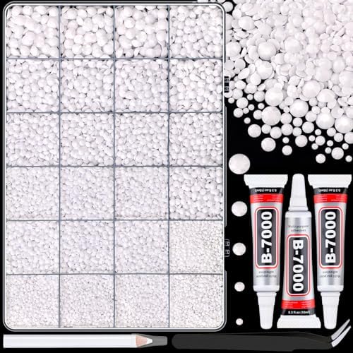25000Pcs Resin Rhinestones with Tweezers for Crafting, White 2-6mm Mixed Sizes Bedazzling Crystal with 3Pcs 10ml B7000 Jewelry Glue for DIY Crafts Clothing Tumblers Shoes Fabric Nail Art