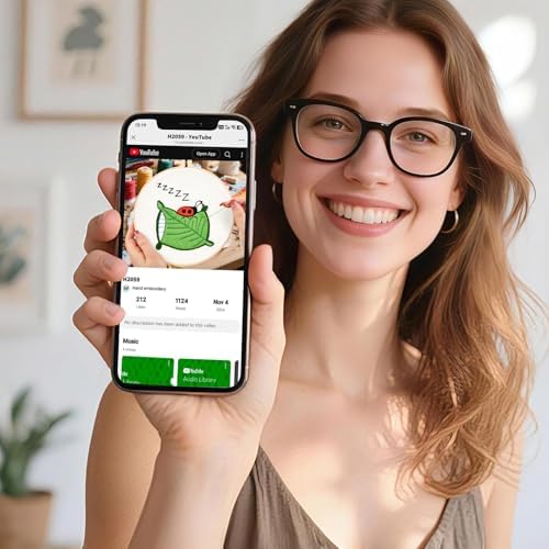 Embroidery Kits for Beginners Adults, Cute Hand Embroidery Starter Kit, Cross Stitch Kits for Beginners DIY Craft Kits for Adults Women, Entire Set of Embroidery Supplies【Full-Length Video Tutorial】