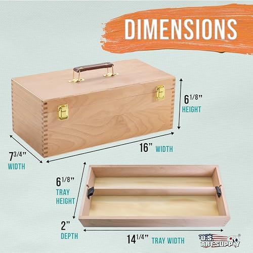 U.S. Art Supply Multi-Function Artist Supply Box with Locking Clasp