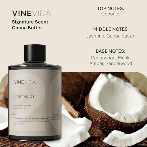 VINEVIDA [16oz] Cocoa Butter Fragrance Oil for Candle Making and Soap Making - Premium Candle Scents for Soy Candles