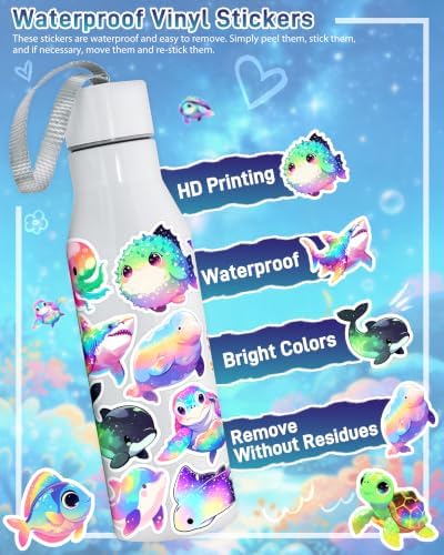 100 Pcs Cute Ocean Stickers Animals Sticker for Kids Adults