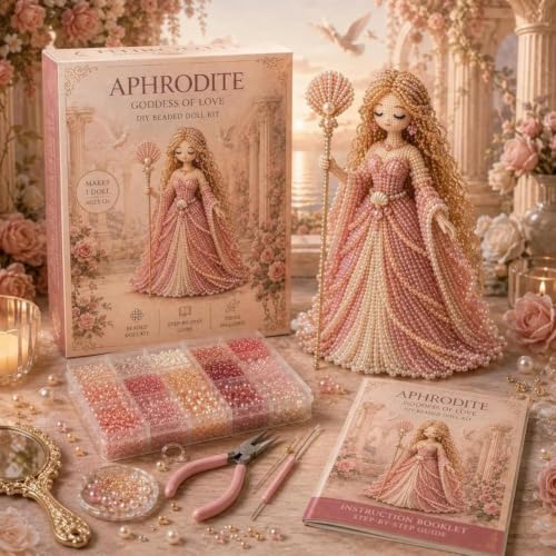  Divine Goddess DIY Beaded Doll Kit, Craft for Adults with Tools (Style B)