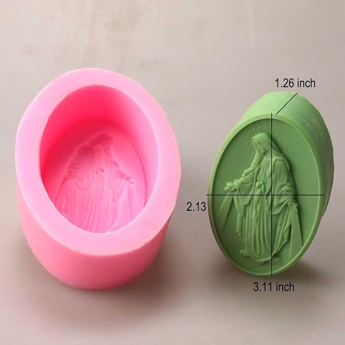 Silicone Soap Molds Kit l Soap Making Supplies l Moldes de Silicona para Resina l Candle Making Silicone Molds (The Virgin Mary 12280)