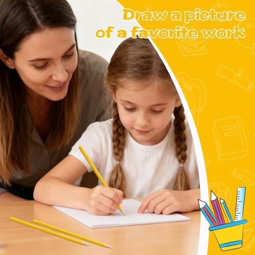 36 Pack Yellow Colored Pencils for Kids, Pre-sharpened Art Pencils Back to School Supplies Set, Drawing Sketching Pencils for Students, Teachers, Classroom