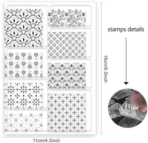 ORIGACH Background Pattern Clear Stamps for Card Making