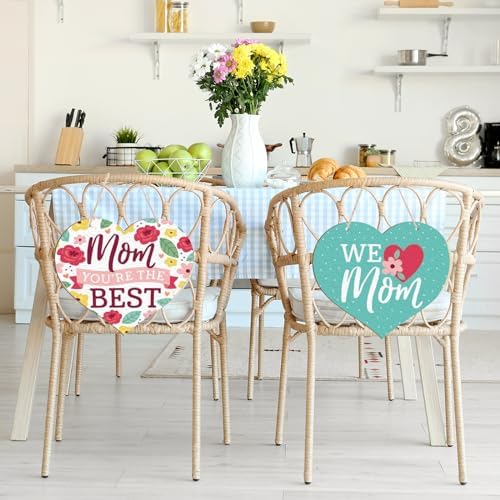 Large Size 12" Wooden Heart Ornaments to Paint, Happy Mothers Day DIY Blank Unfinished Wreaths Front Door Sign Decorations Heart Ornament Door Hanging Sign Plaque Crafts 3PCS