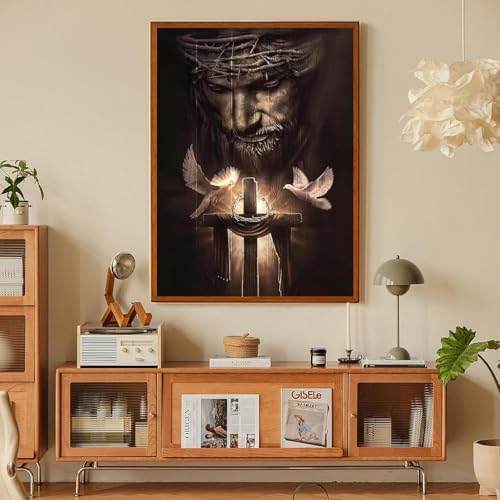 Jesus Paint by Numbers Kit for Adults Framed Canvas 12X16 in, Frameworkless