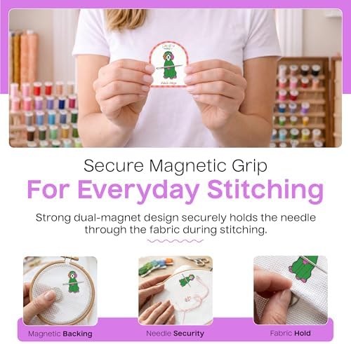 Aspen Lane Magnetic Needle Minder Needlepoint Accessory (Doodle Green)