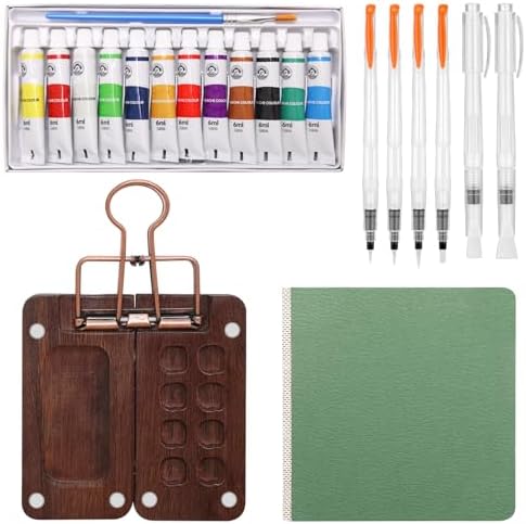 Boyistar Watercolor Paint Set, Mini Watercolor Travel Set with 12 Colors
