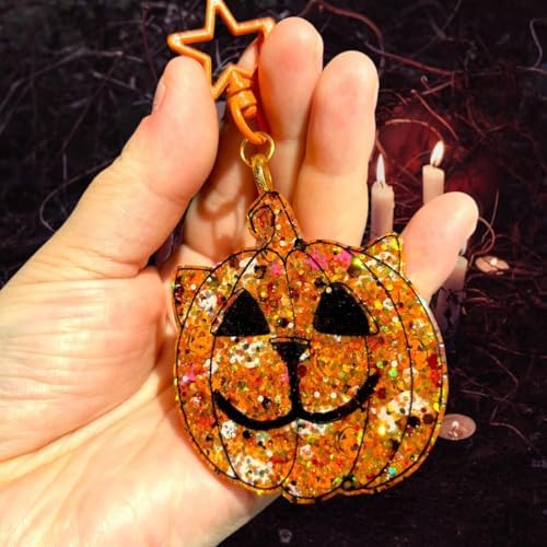 HEMOER Pumpkin Orange Glitter, 100g/3.5oz Holographic Chunky Glitter Mixed Hexagon Chunky & Fine Flakes Thanksgiving Sequins for Epoxy Crafts, Resin, Nail Body, Tumblers, Festival Party