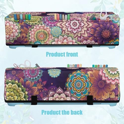 Binienty Purple Mandala Flower Cutting Machine Waterproof Protective Covers Compatible with Cricut, Scrapbooking Die-cut Machine Dust Covers Home Decor Accessories Supplies