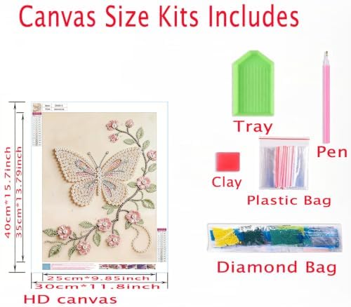 Butterfly Pearl Diamond Painting Kits for Adults,5D Diamond Art Pearl Kits