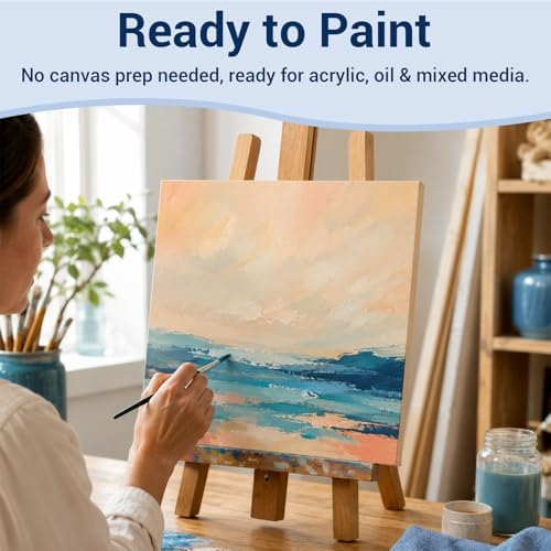 Falling in Art 10 Pack 6x6 Unfinished Birch Wood Panels Kit for Painting