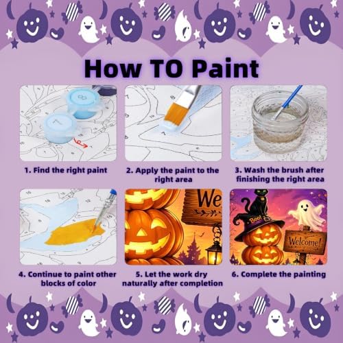 Arttoplus Halloween Paint by Numbers Kit for Adults Beginner 16x20in, Ghost