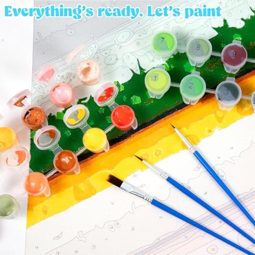 SVINOILER Paint by Number for Adults, Black Bear Among Autumn Leaves, Oil Painting for Beginner, DIY Acrylic Painting Kit for Room Decor Gift 16x20 Inch