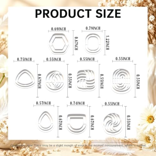 9Pcs Geometric Polymer Clay Cutters for Earrings Jewelry Making
