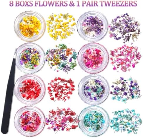 8 Boxs Dried Gypsophila Flowers Nail Art Decoration