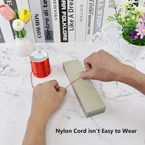 LUSTEMBER 330 Feet Satin Nylon String, 1 mm Silky Smooth Durable Nylon Cord for Jewelry Making, Bracelets, Beading, Necklaces, Macrame, Kumihimo, Rattail, and Chinese Knot Craft