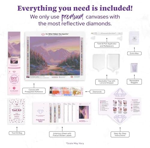 DIAMOND ART CLUB Purple Mountain Majesty Diamond Art Kits for Adults