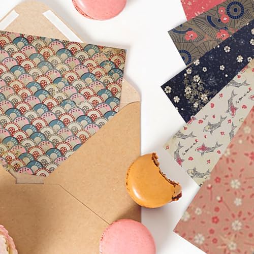 Scrapbook Paper,24 Sheets 6x6 Inch Vintage Japanese Style Scrapbook Supplies,160gsm Single-Sided Decopodge Craft Paper for DIY Card Making Scrapbook Photo Album Journal Decor (Retro 1)