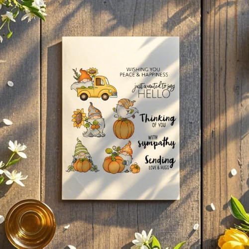 Dwarf Pumpkin Autumn Clear Stamps and Die Cuts Sets for DIY Card Making