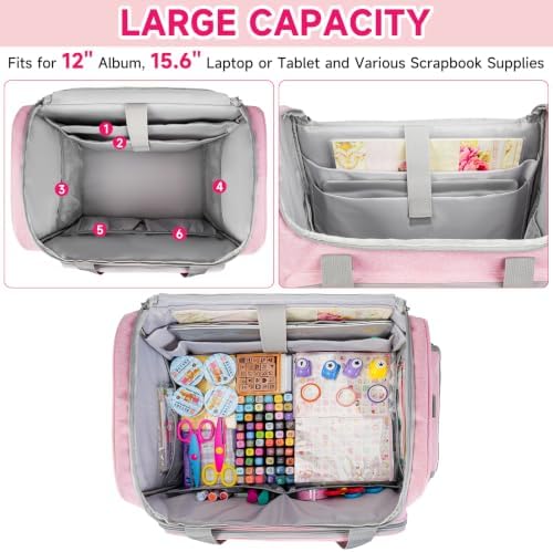 Craft Bag for Scrapbook Supplies, Large Scrapbook Storage Bag for Art Tools