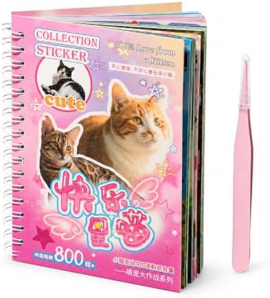 1000+Cat Sticker Book Kawaii Heisei Retro Stickers for Journaling Y2k Cute Scrapbook Stickers